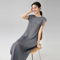 Miyake Pleated Splicing Dress 2025 Spring and Summer New Temperament Round Neck Sleeveless Comfortable Casual Peplum Long Skirt