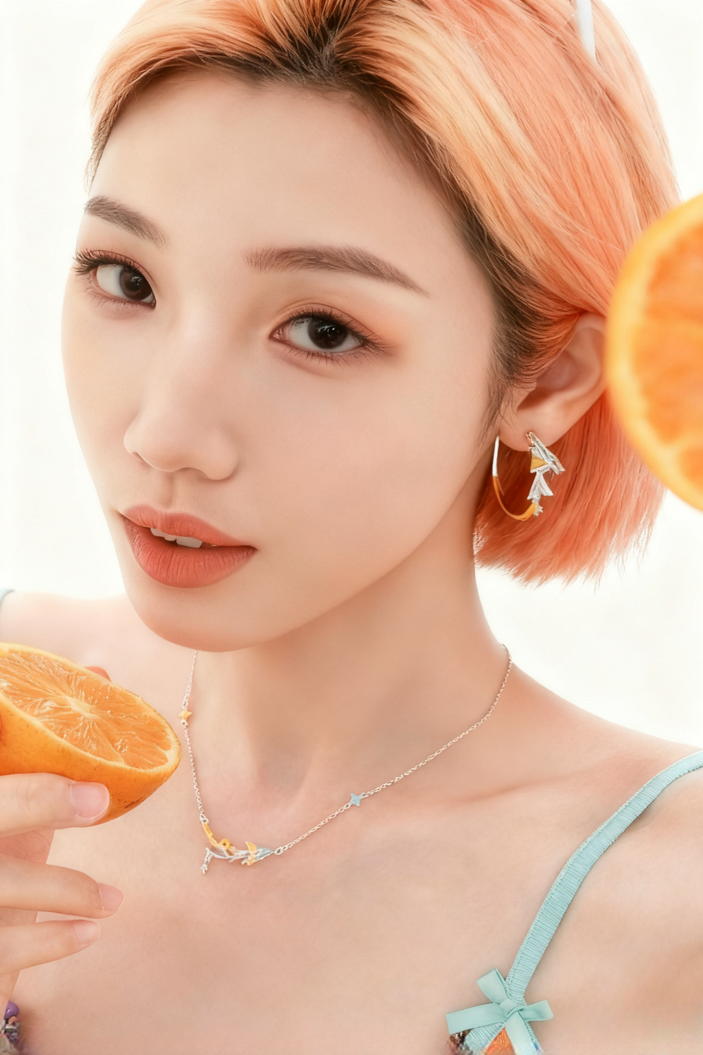 Orange Sea Paper Plane Necklace