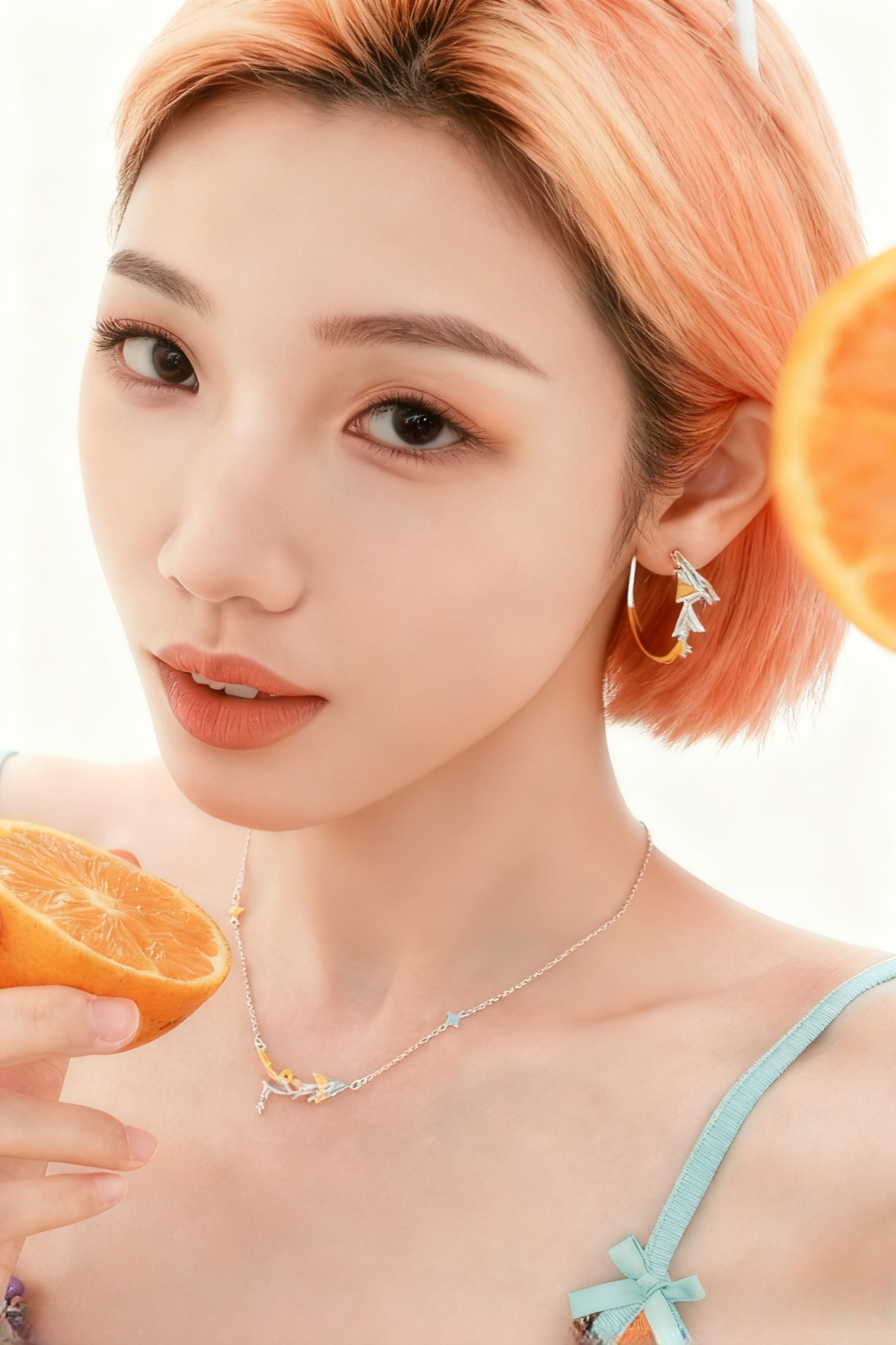 Orange Sea Paper Plane Necklace